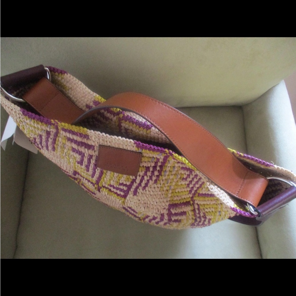 Isabel Marant Woven Shoulder Bag in Purple, Yellow & Cream - Picture 5 of 10